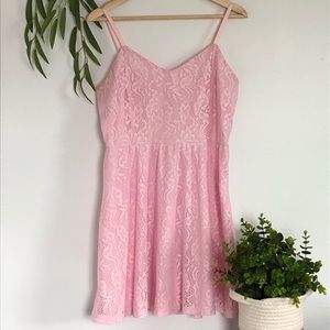 No boundaries pink lace dress